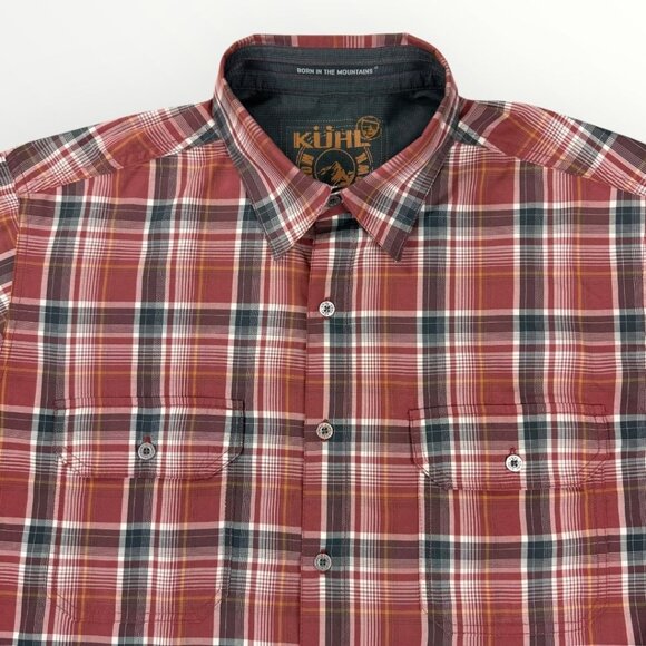 Kuhl Other - KUHL Mountain Grown Eluxur Mens Lightweight Red Plaid Short Sleeve Button Shirt